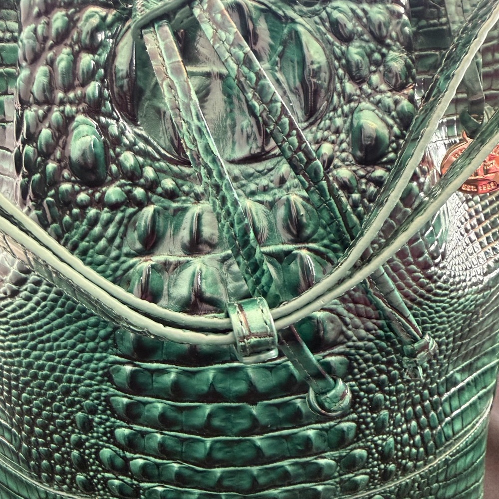 Brahmin Emerald Melbourne Crocodile-Embossed Shoulder Bag in Marlowe - Picture 8 of 14